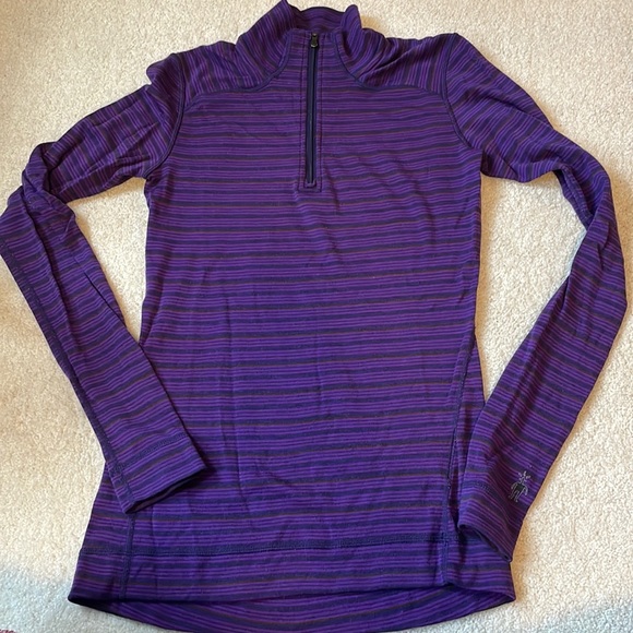 Smartwool Tops - Smartwool Merino Base Layer Purple Pullover Quarter Zip
